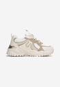 Sneakers Bej Platforma Talpă Groasă Inserții Colorate Decorație Metalică Paussa