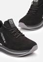Sneakerși Negri Înnodați cu Fermoar și Inserție Metalică pe Talpă Joasă Foleen