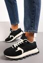 Czarne Sneakersy przed Kostkę na Grubej Podeszwie Erianeh