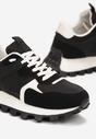 Czarne Sneakersy przed Kostkę na Grubej Podeszwie Erianeh