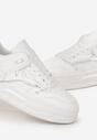 Białe Płaskie Sneakersy na Grubej Podeszwie z Podwójnym Sznurowaniem Eliannah
