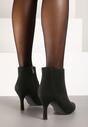Botine Negre cu Fermoar pe Toc Mic din Imitatie de Camos Ruriana