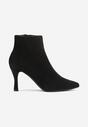 Botine Negre cu Fermoar pe Toc Mic din Imitatie de Camos Ruriana