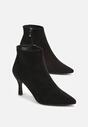 Botine Negre cu Fermoar pe Toc Mic din Imitatie de Camos Ruriana