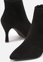 Botine Negre cu Fermoar pe Toc Mic din Imitatie de Camos Ruriana
