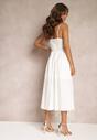 Biała Rozkloszowana Sukienka Maxi z Asymetrycznym Dołem Chelsene