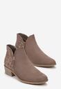 Cizme maro deschis stil cowboy cu imprimeu toc mic Kazams