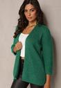Cardigan Verde în Relief cu Fir Strălucitor Glatipe