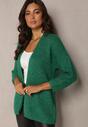 Cardigan Verde în Relief cu Fir Strălucitor Glatipe