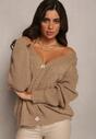 Pulover bej deschis oversize cu împletitură împletită Lotter