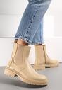 Botine bej cu insertie elastica pe lateralul tijei Berwena de la Renee.com.ro