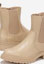 Botine bej cu insertie elastica pe lateralul tijei Berwena de la Renee.com.ro
