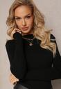Golf Negru Cu Maneca Lunga Din Tricot Reiat Estherilla
