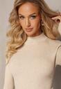 Golf Bej cu Mânecă Lungă din Tricot Reiat Estherilla