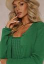 Set Verde din Tricot din 2 Piese Cardigan și Rochie Midi Liomina