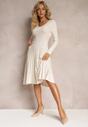 Rochie bej deschis evazată din tricot Jagdeiss