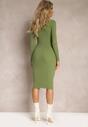 Rochie tricotata verde mulata cu nervuri Tritany