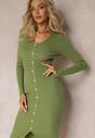 Rochie tricotata verde mulata cu nervuri Tritany