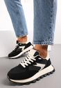 Czarne Sneakersy przed Kostkę na Grubej Podeszwie Allita
