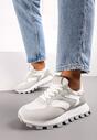 Białe Sneakersy przed Kostkę na Grubej Podeszwie Allita