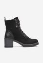 Botine Negre cu Toc Bloc și Baretă cu Fermoar Tianett