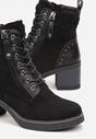 Botine Negre cu Toc Bloc și Baretă cu Fermoar Tianett