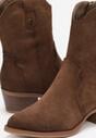 Cizme Maro Cowboy cu Broderie Delicată Verticale