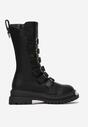 Botine Negre Plate Talpă Groasă Fermoar Curele Ajustabile Rimske