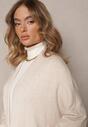 Bej deschis Cardigan fără închidere cu mânecă lungă și buzunare Legatto