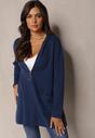 Bleumarin Cardigan Bluză cu Fermoar cu Glugă Selki