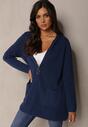 Bleumarin Cardigan Bluză cu Fermoar cu Glugă Selki