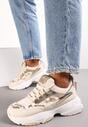 Sneakers Bej cu șiret decorativ cu zirconiu Babeset