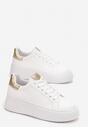 Biało-Złote Sneakersy na Modnej Platformie Broida