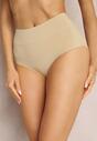 Beżowe Modelujące Majtki High Waist Brykalyn