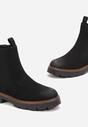 Botine Negre din Imitație de Catifea pe Talpă Groasă Sarel