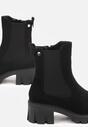 Botine Negre cu Toc Bloc și Inserție Elastică Illiria