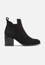 Botine negre din imitație de piele întoarsă Asmarani cu toc gros