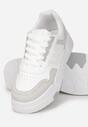 Białe-Sneakersy przed Kostkę na Grubej Podeszwie Sylverisa