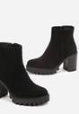 Czarne Klasyczne Botki na Słupku i Niskiej Platformie Niaves