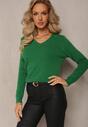 Zielony Dzianinowy Sweter z Metaliczną Nitką Kirrelle