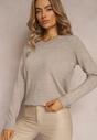 Ciemnobeżowy Dzianinowy Sweter z Metaliczną Nitką Kirrelle