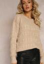 Pulover Bej Larg din Tricot Moale Misgannis
