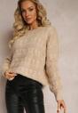 Pulover Bej Larg din Tricot Moale Misgannis