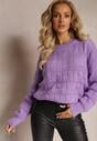 Pulover Violet Larg din Tricot Moale Misgannis