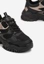 Sneakers Negri cu Talpă Groasă și Pietre Strass Wintale