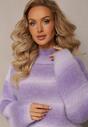 Golf Pufost Violet cu Dungi Delicate Itoma