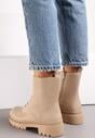Beżowe Botki Workery na Grubej Podeszwie Seomilla