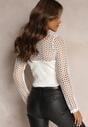 Biała Bluzka z Ażurowym Zdobieniem Jovime