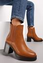 Botine maro cu toc Gofaria