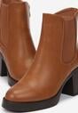 Botine maro cu toc Gofaria